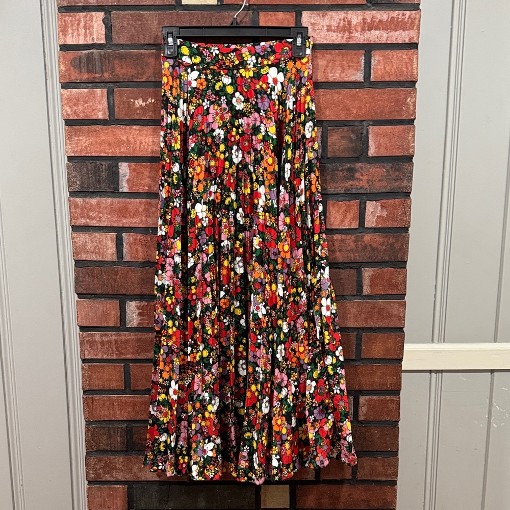 CHRISTOPHER KANE Floral Pleated Midi Skirt